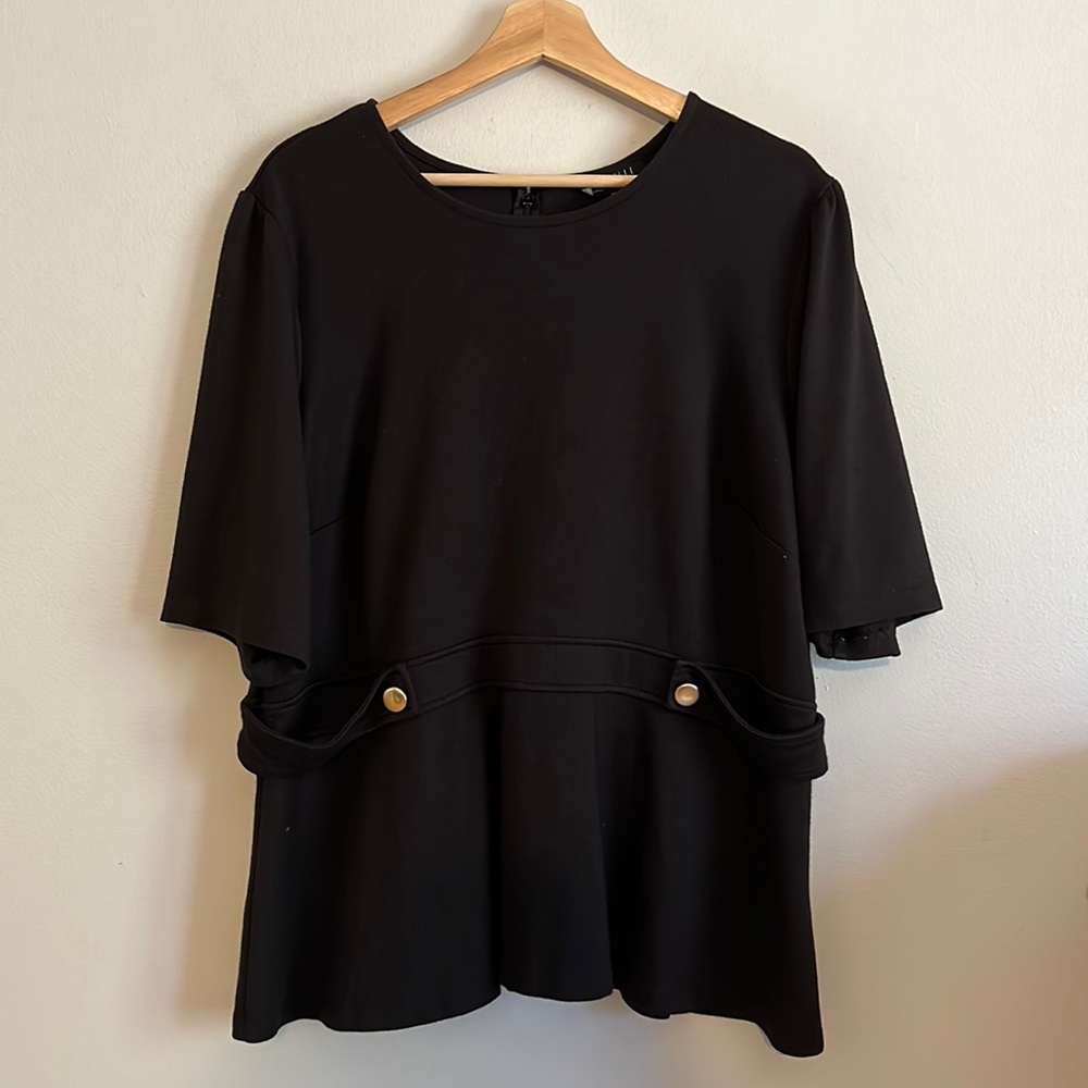 Eloquii Plus Size Black Peplum Top